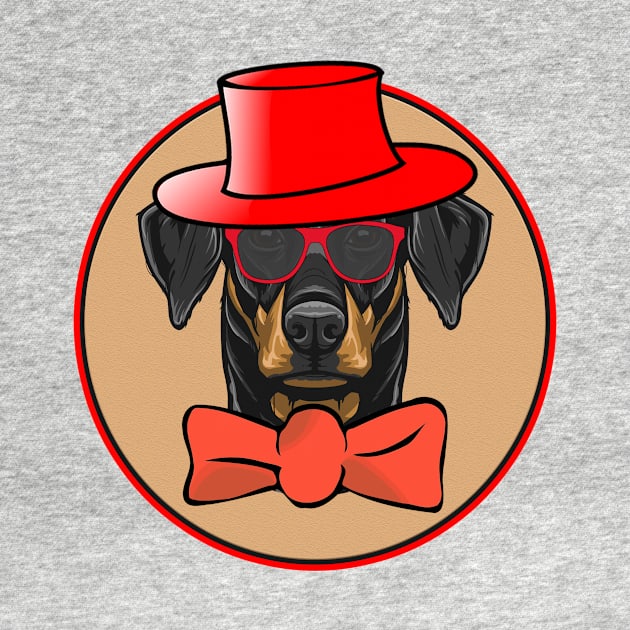 Cool Doberman Pinscher in hat, bowtie and shades! Especially for Doberman owners! by rs-designs